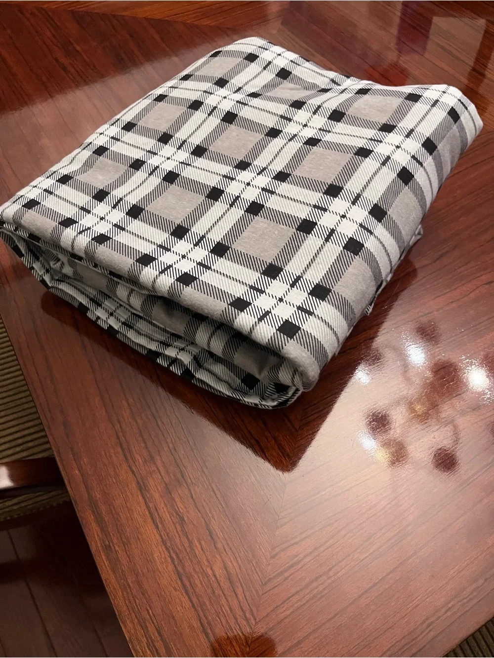 Cuddl Duds Plaid Flannel Flat Sheet- Gray, blue, Black